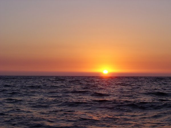 Newport Sunset on our way in to anchor